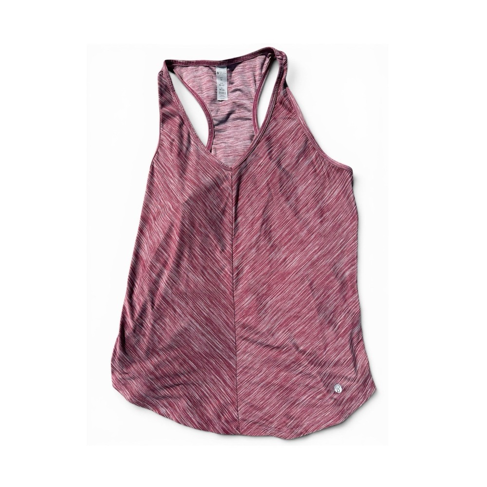 Bally Total Fitness Striped Pink Racerback Lightweight Tank Top Women's Size M